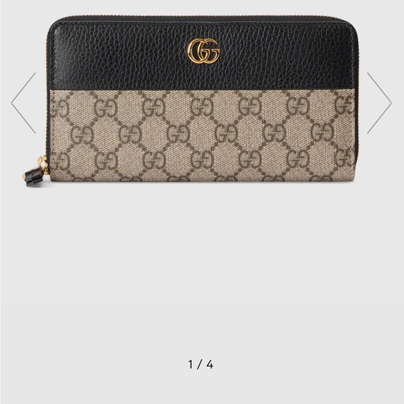 GG MARMONT BI-COLOR ZIP AROUND WALLET - Picture 1 of 5